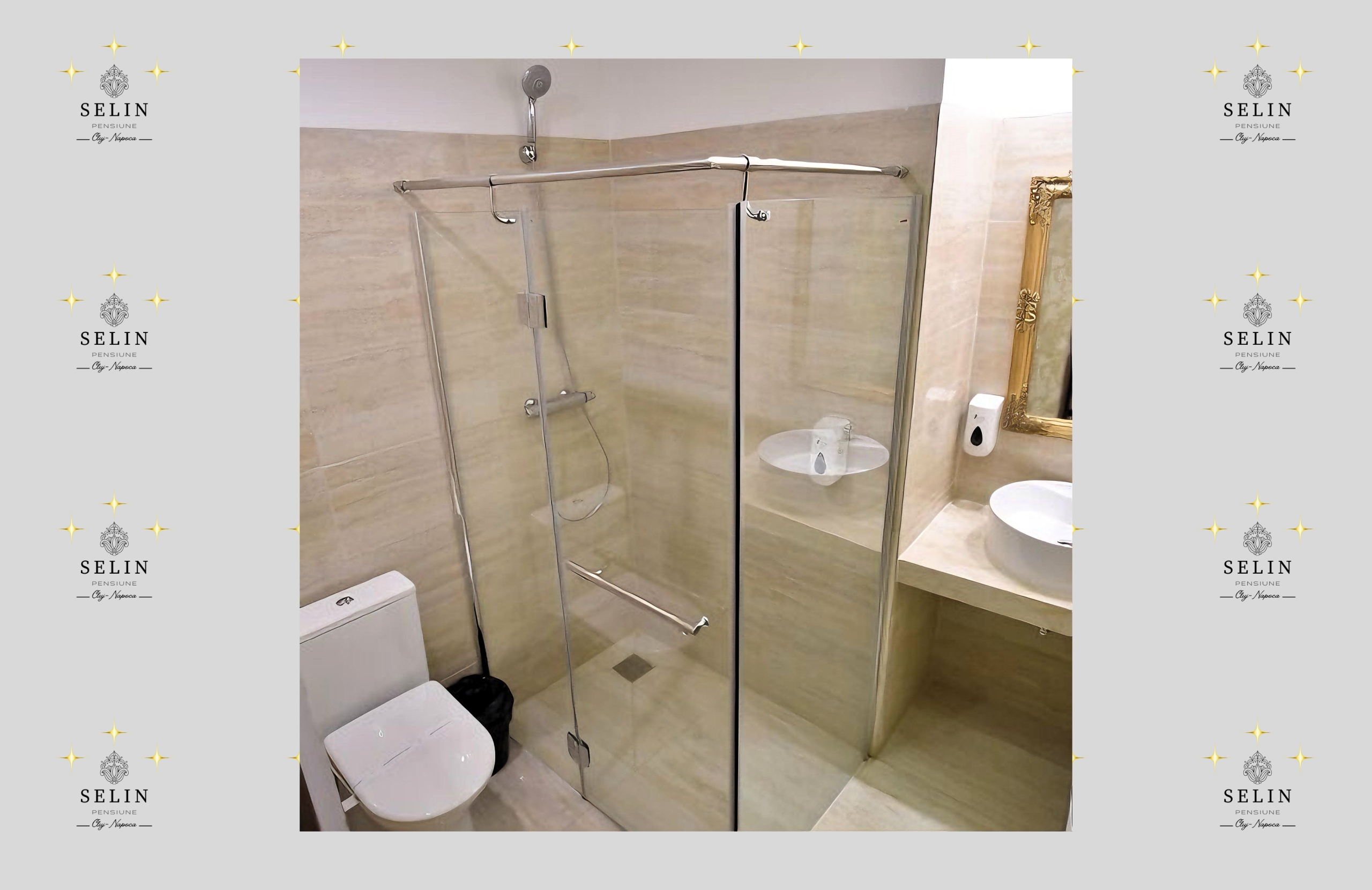 Baie in fiecare camera la Pensiunea Selin